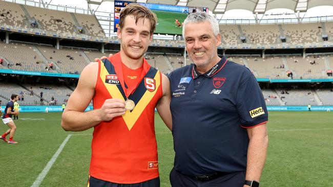 Casey Voss, son of Carlton coach Michael Voss, won the Fos Williams Medal for South Australia. Picture: Paul Kane/Getty Images