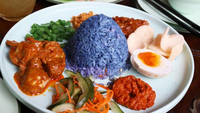 Nasi Kerabu with curry chicken. Picture: Jenifer Jagielski