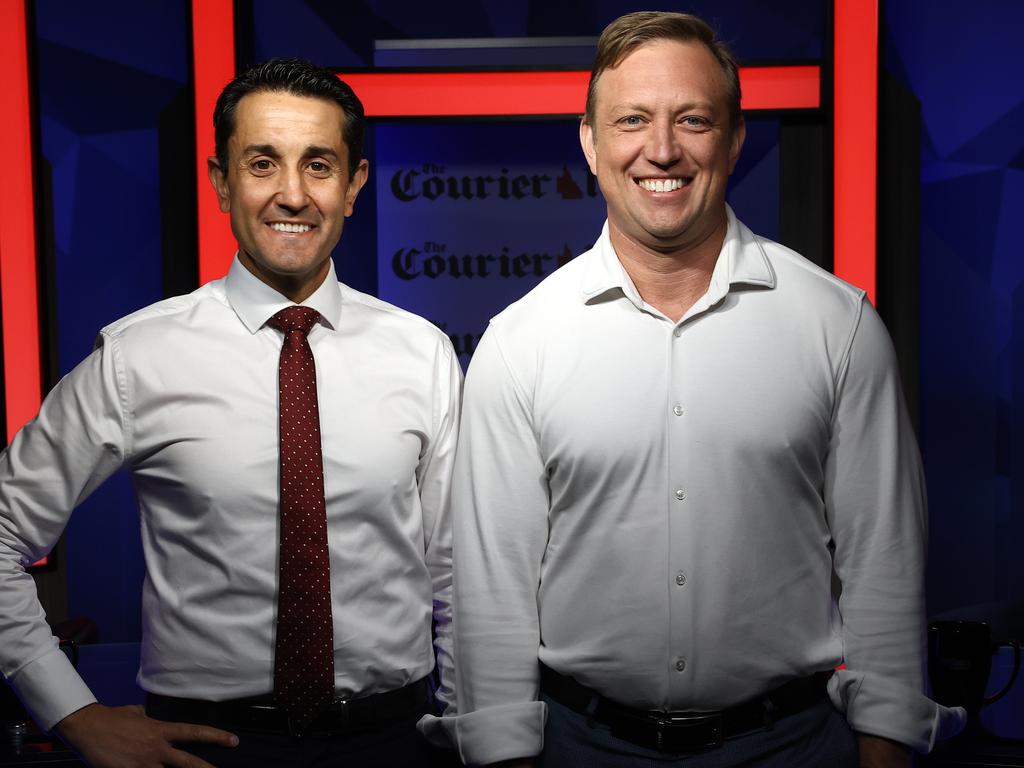 Vying for the top job of premier are LNP leader David Crisafulli (left) and Labor incumbent Steven Miles.