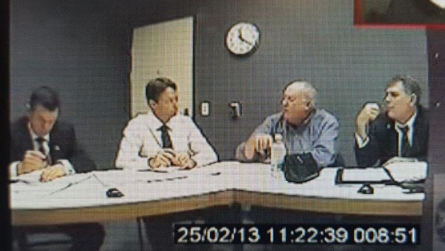 John Chardon speaks to police at Coomera following Novy’s disappearance. Picture: supplied.