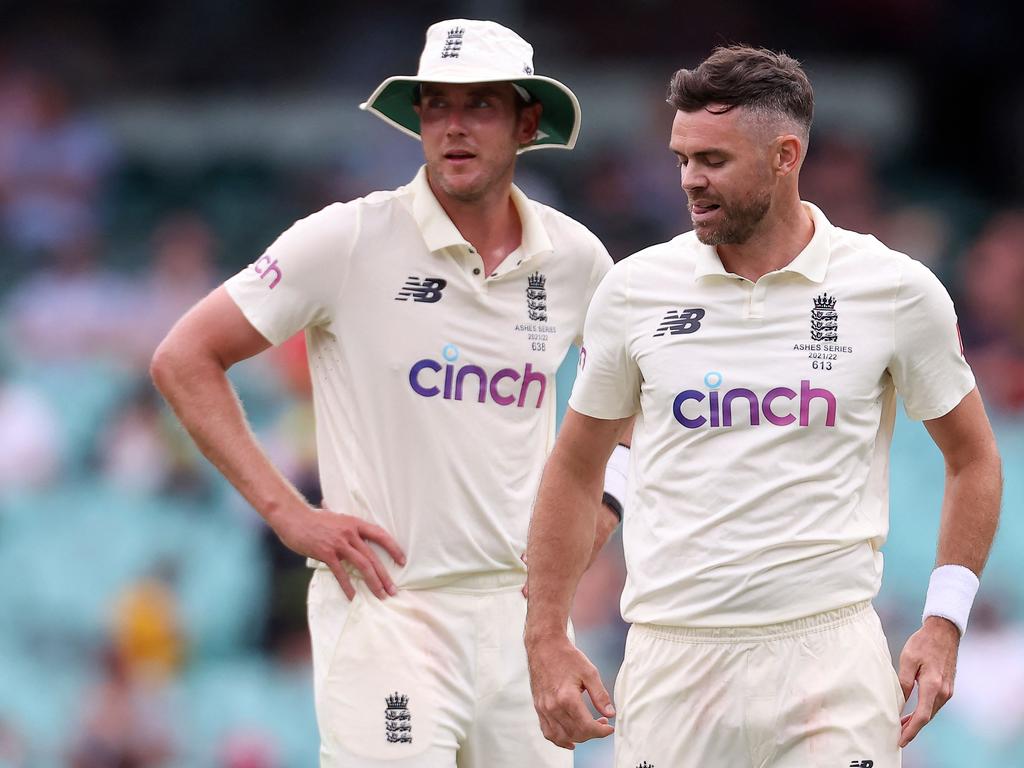 Broad, left, and Anderson are expected to feature in the summer Tests. Picture: David Gray/AFP