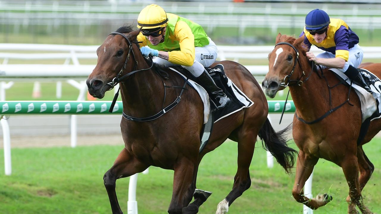 Jockey Jimmy Orman aboard All That Pizzazz. Picture: Grant Peters/Trackside Photography