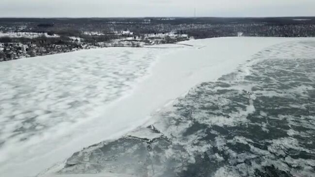 Residents Warned to Stay Off Wisconsin Lake as Drone Footage Reveals Cracks in Ice