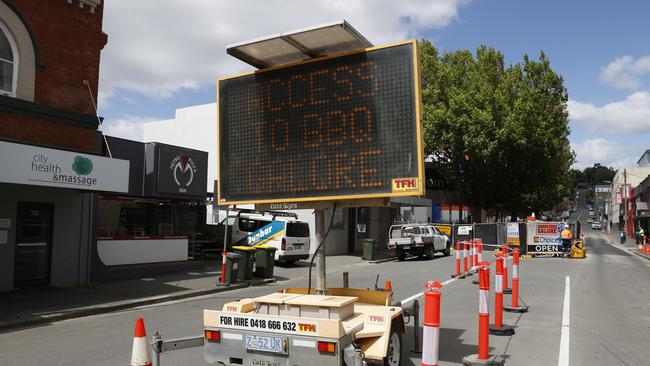 Brisbane Street is beginning to re-open again after being closed for some time due to construction taking place at the old Freedom building that has now been taken over by UTAS. Picture: Nikki Davis-Jones