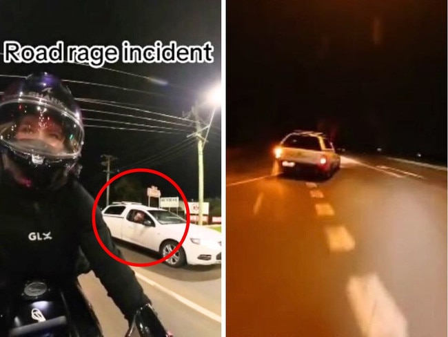 A biker has shared video of a road rage incident with a driver. Picture: TikTok