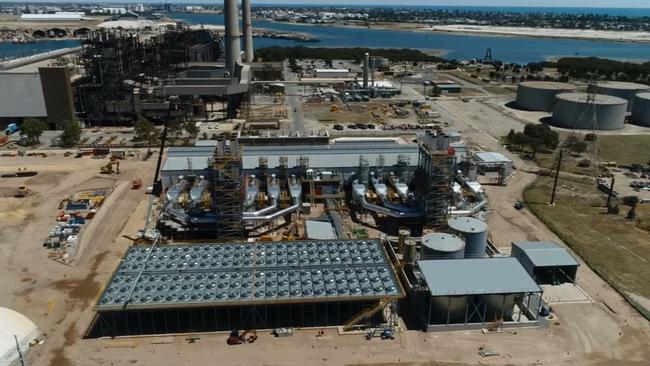 AGL’s Barker Inlet gas-fired power station on Torrens Island began operation in November.