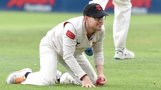 Aaron Ayre takes a catch for Essendon. Picture: Josie Hayden