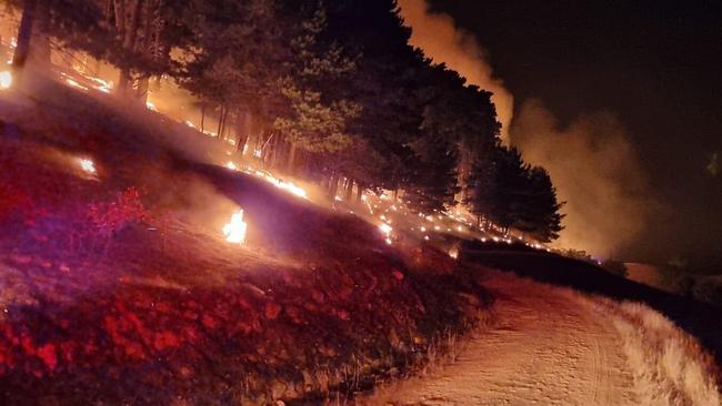 The blaze is burning in difficult terrain. Picture: Supplied