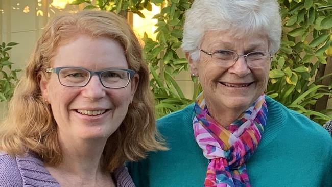 Melanoma survivor Belinda Smith with her late mother, Jennie Hosking, who died from the aggressive cancer. Picture: Supplied