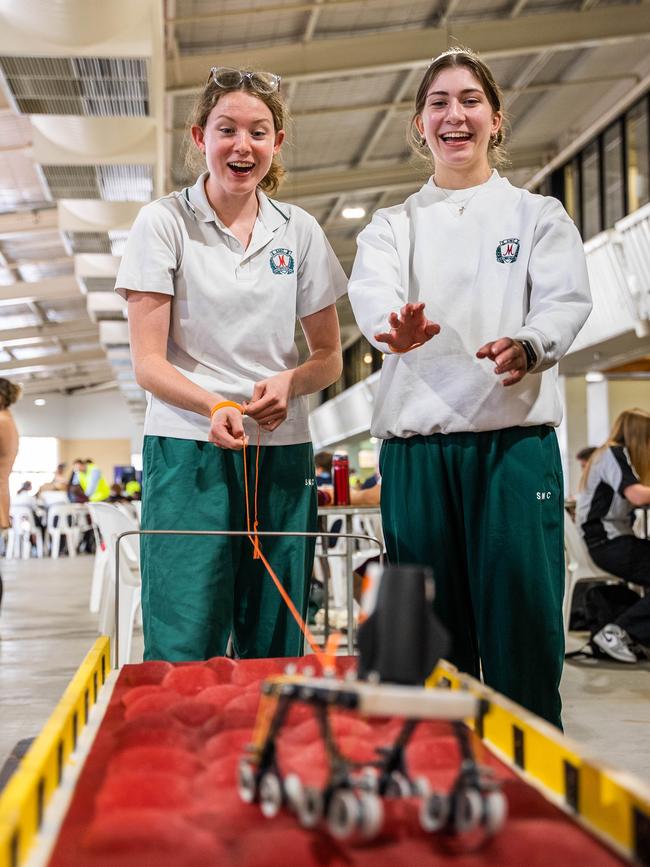 School students enjoying the University of Newcastle’s Science and Engineering Challenge.