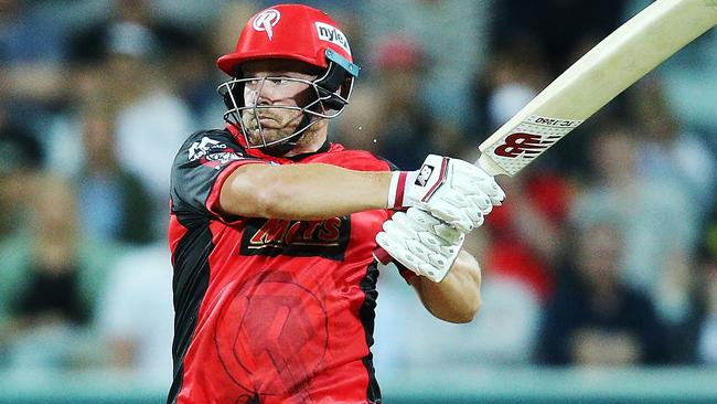 Aaron Finch in action for Melbourne Renegades.