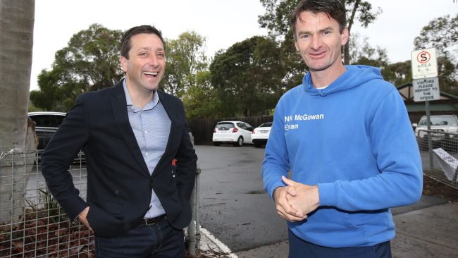 Mr Guy and Mr McGowan are childhood friends and have previously worked together. Picture: NCA Newswire/ David Caird