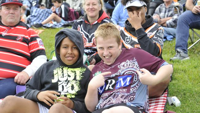Coffs Coast league fans enjoy the atmosphere at the Cronulla Sharks v Gold Coast Titans match at C.ex Stadium Coffs Harbour. Photo: Tim Jarrett