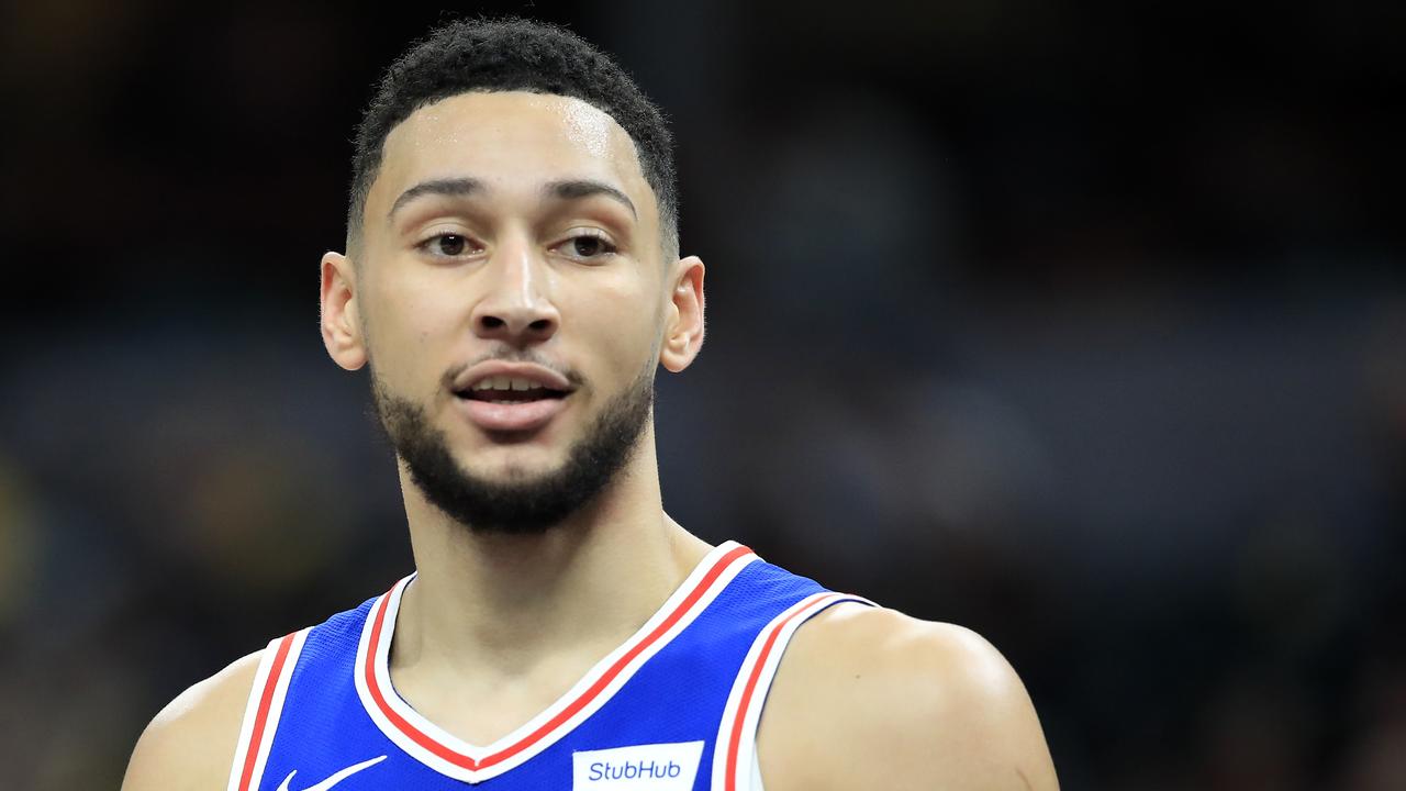 Ben Simmons guarded Devin Booker before being switched. (Photo by Andy Lyons/Getty Images)