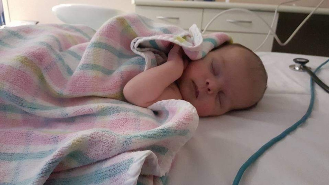 Logan Fergusson at just a few weeks old, before he passed away from heart complications in 2016 at just six weeks old. Picture: Supplied by Family