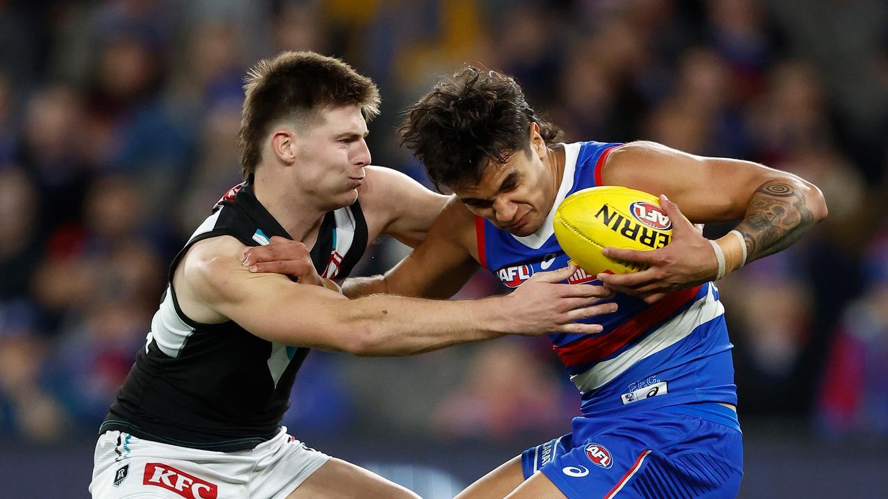 Dylan Williams was another key part of Port’s young defence. Picture: Michael Willson/AFL Photos