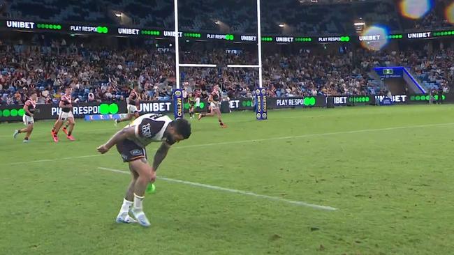 For a round one match the surface was in a poor state. Photo: Fox Sports