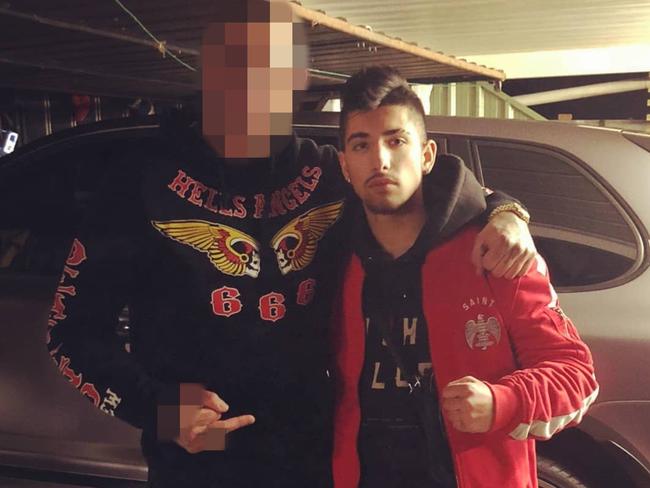 Ali Binetti, right, who is charged with offences including aggravated assault and entering a licenced premises while wearing Hells Angels clothing. Picture: Supplied.