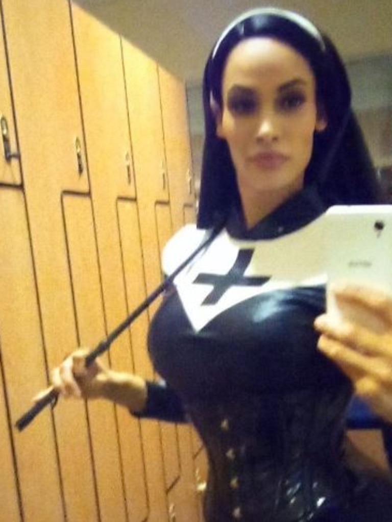 Tessa used to dress up in nun costumes to spank men with bibles. Picture: Supplied