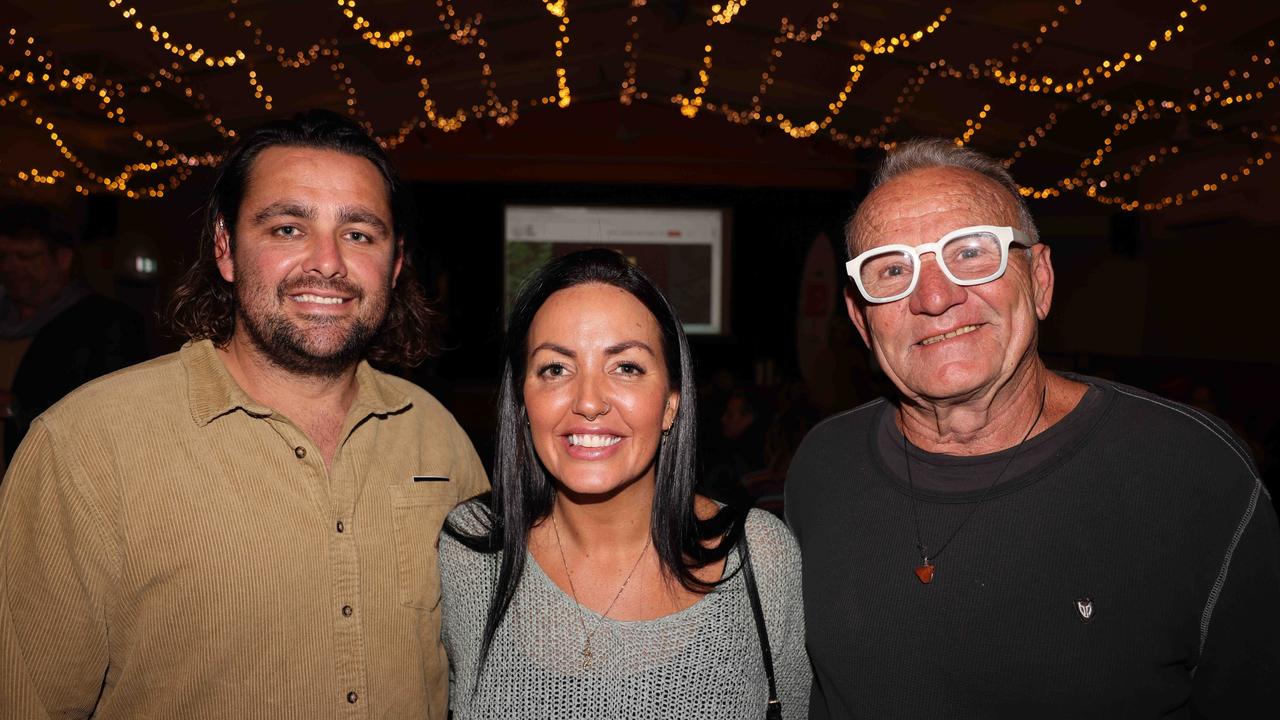 Josh Scott, Samantha Crossley and Pete Springfield at the Save the Waves Film Festival at Tom Atkin Hall for Gold Coast at Large. Picture, Portia Large.