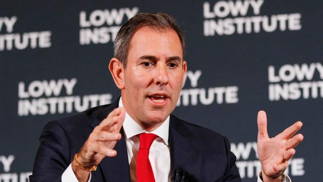 Federal treasurer Jim Chalmers at the Lowy Institute. Picture: Max Mason-Hubers