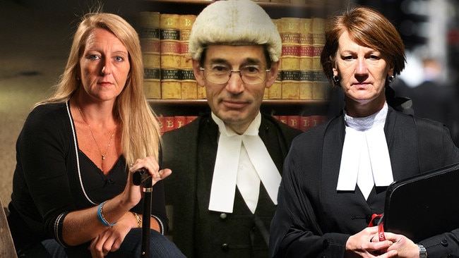 A public spat has erupted between former High Court judge Geoffrey Nettle (middle) and Director of Public Prosecutions Kerri Judd (right) over whether Nicola Gobbo (left) can be trusted.