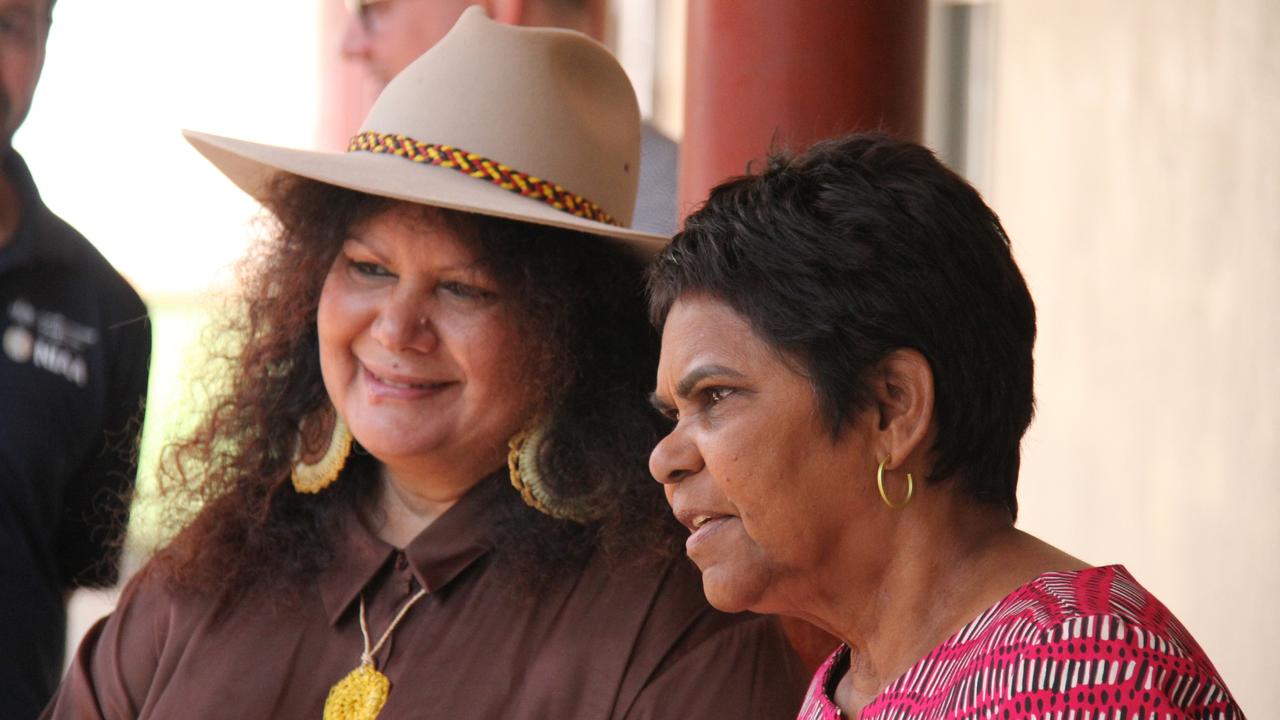 Federal minister for Indigenous Australians Malarndirri McCarthy with Lingiari MP Marion Scrymgour. Picture: Gera Kazakov