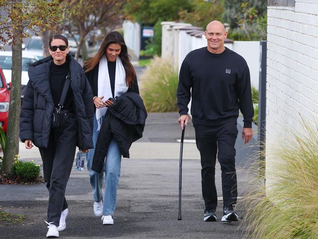 Michelle Owen, daughter Stella and Michael Klim. Picture: Brendan Beckett