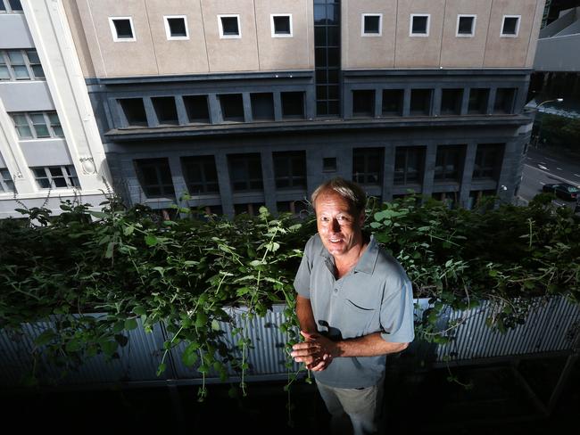 Mark Paul pictured with another one of Greenwall’s projects, the Goulburn St carpark in the Sydney CBD. Picture: Philip Blatch