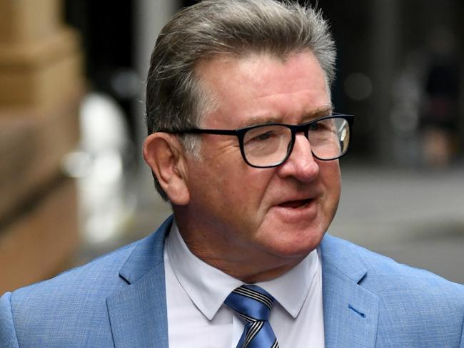 SYDNEY, AUSTRALIA - NewsWire Photos APRIL 8, 2021. Veteran crime reporter Steve Barrett arrives at Kings Street Court in Sydney for his trial as he faces allegations he blackmailed members of a multi-million tax fraud syndicate. Picture: NCA NewsWire / Jeremy Piper