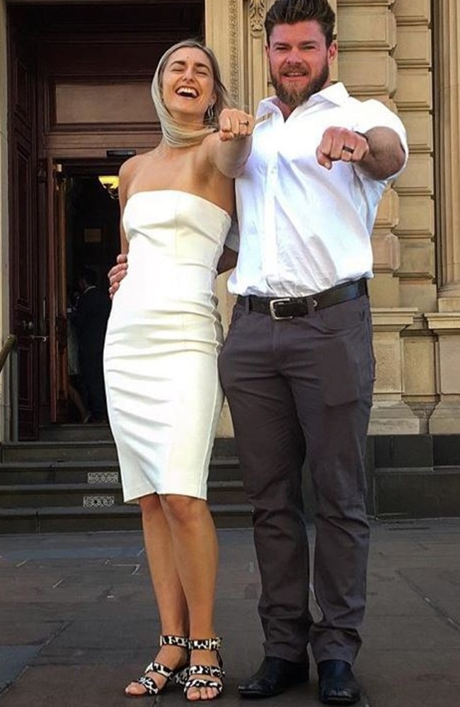 Frances and her husband Sam Loch, who she married on Valentine’s Day this year.