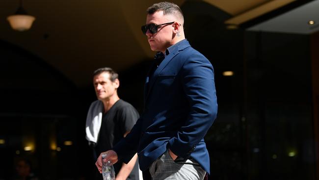 Lachlan Scarfe leaves the Downing Centre Court in Sydney on Wednesday. Picture: NCA NewsWire/Joel Carrett