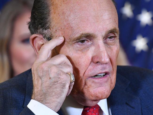 Former president Donald Trump's personal lawyer Rudy Giuliani is facing a defamation lawsuit. Picture: Mandel Ngan / AFP