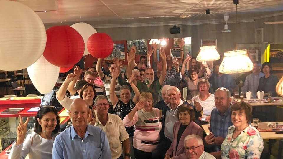 Bob Fredman celebrates with family and friends. Picture: Contributed