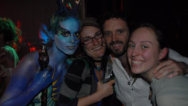 Tinks Le May, Emilie Ades, Nick Goninan and Marina Torjinski win first prize for the brush and sponge category in the Body Art Carnivale in 2007.