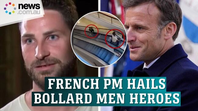 French President Emmanuel Macron hailed bollard men as French heroes.