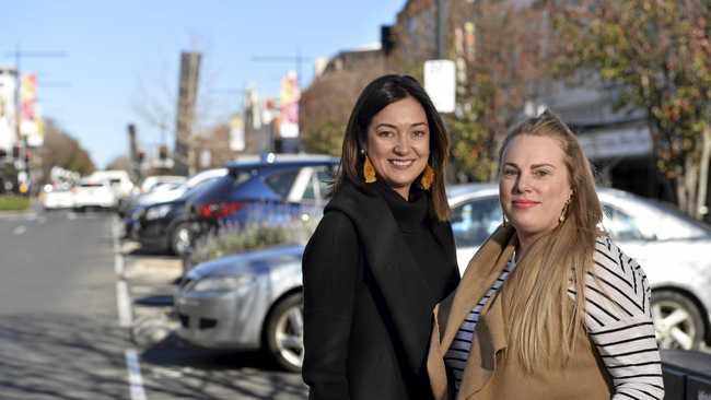 The Bungalow and Basket owners Sally Cleary (left) and Jodi Paynter look forward to parking changes in the Toowoomba CBD, Tuesday, July 16, 2019. Picture: Kevin Farmer