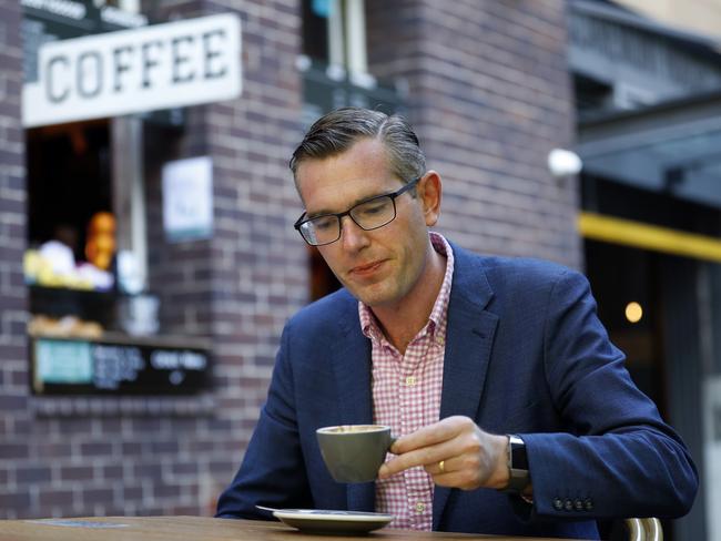 NSW Treasurer Dominic Perrottet will hand down the NSW budget on Tuesday with reference to small business and his daily routine: grabbing coffee from the same store each morning. Picture: Chris Pavlich