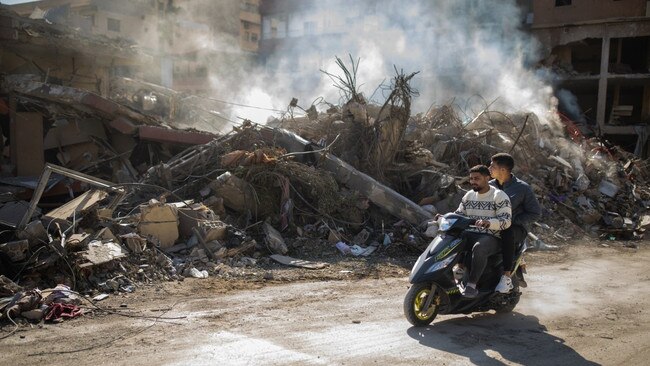 A building reduced to rubble in an airstrike in Tyre 30 minutes before the ceasefire. Picture: Oliver Marsden/The Times