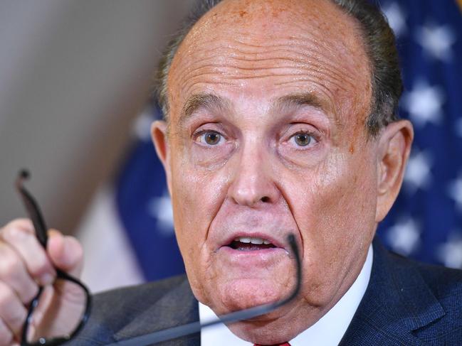 Former President Trump's personal lawyer Rudy Giuliani speaks during a press conference at the Republican National Committee headquarters in Washington, DC, on November 19, 2020. Picture: AFP