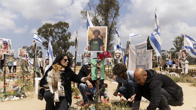 A memorial for victims at the site of the Nova music festival in Israel; the event was overrun by Hamas militants on Oct. 7, 2023. Picture: Amir Levy/Getty Images