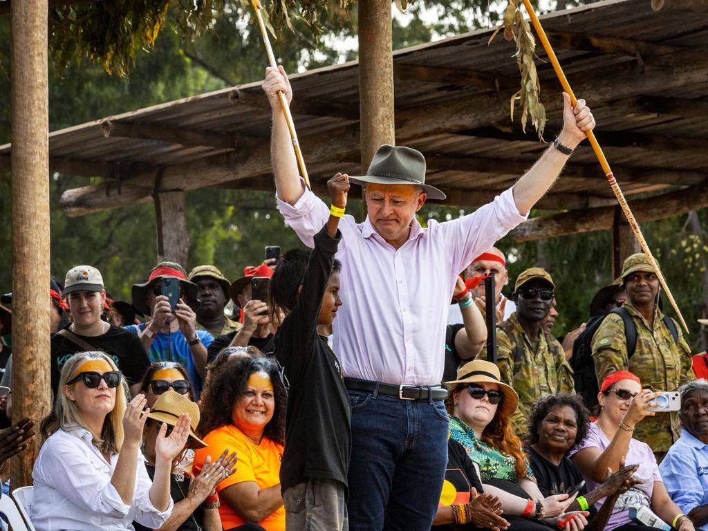 Anthony Albanese at the Garma Festival. Picture: Tamati Smith/Getty Images