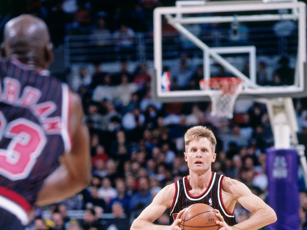 The basketball court was the only place Kerr found solace from the difficulty of dealing with his father’s death. Picture: Gary Dineen/NBAE via Getty Images