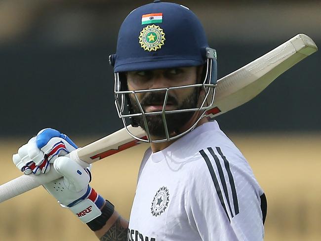 India's batsman Virat Kohli looks on during the internal practice match between India and India A cricket teams at the WACA in Perth on November 15, 2024. (Photo by David Woodley / AFP) / -- IMAGE RESTRICTED TO EDITORIAL USE - STRICTLY NO COMMERCIAL USE --