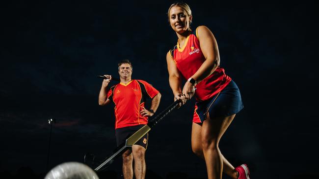 Jim Stockham and Tash Hammond get set to represent Port Lincoln against SA’s best regional hockey players. Picture: Robert Lang