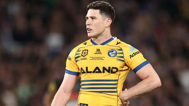 SYDNEY, AUSTRALIA - OCTOBER 02: Mitchell Moses of the Eels looks on during the 2022 NRL Grand Final match between the Penrith Panthers and the Parramatta Eels at Accor Stadium on October 02, 2022, in Sydney, Australia. (Photo by Cameron Spencer/Getty Images)