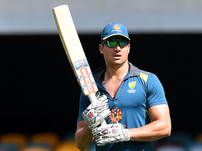 Marcus ‘The Greek Adonis’ Stoinis likes his T-shirts tight. Picture: AAP Image