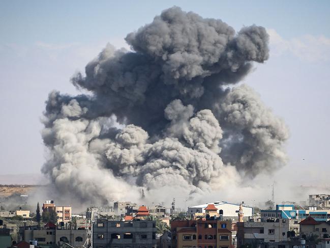 Smoke billows after Israeli bombardment in Rafah, in the southern Gaza Strip on May 6, 2024, amid the ongoing conflict between Israel and the Palestinian militant group Hamas. (Photo by AFP)