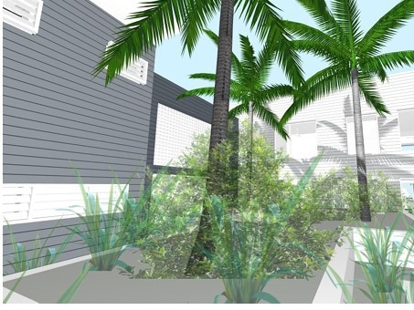 An artist's impression of the internal courtyard in the proposed shop-top apartment block on Pittwater Rd, Collaroy.