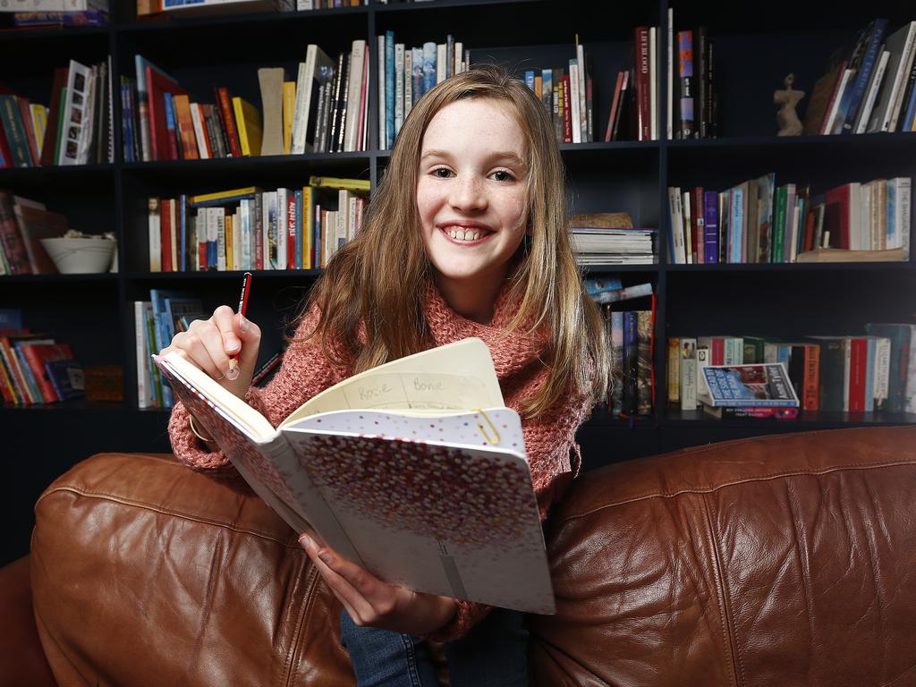 Winner of last  years Kids News Short Story Competition, Rose Pullinger, 10 of Hobart. Picture: Zak Simmonds